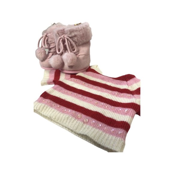 Build A Bear Boots and Sweater Red and Pink Rainbow Lot BABW - Picture 3 of 7